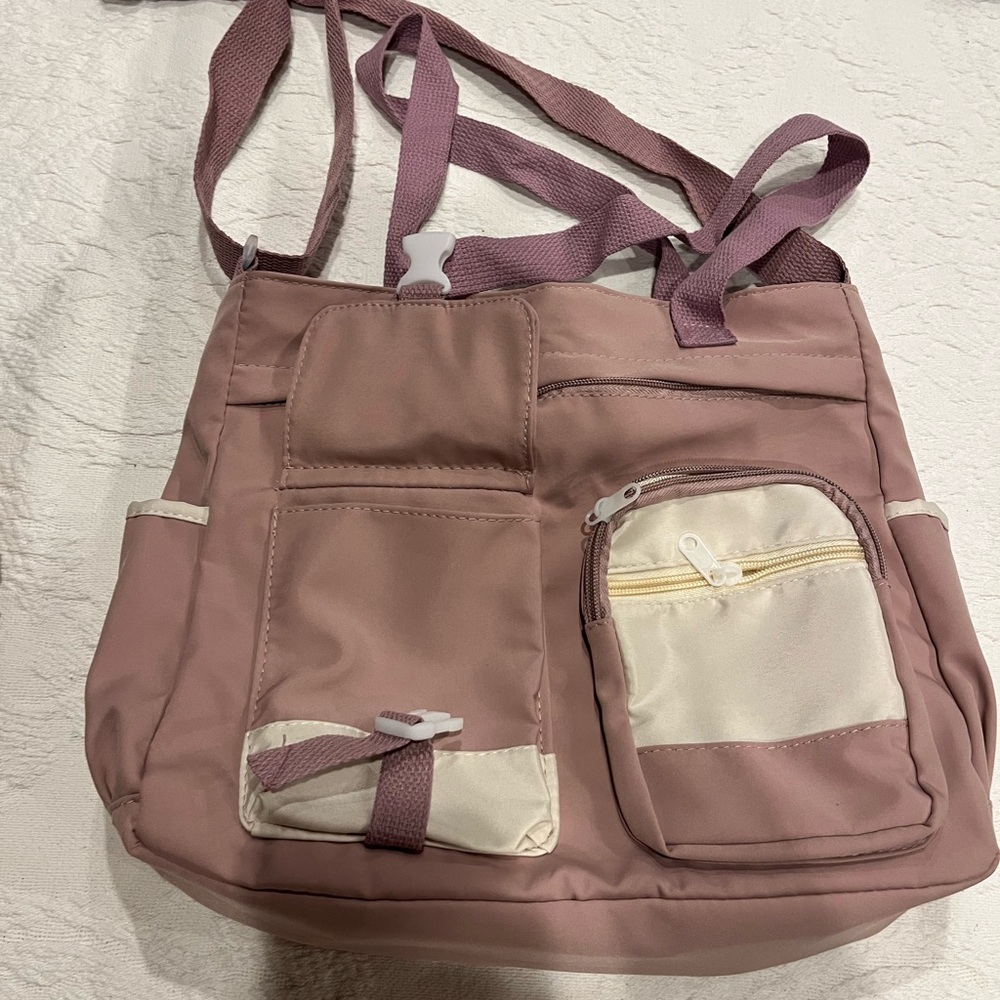 Stylish Pink and Cream Women's Bag